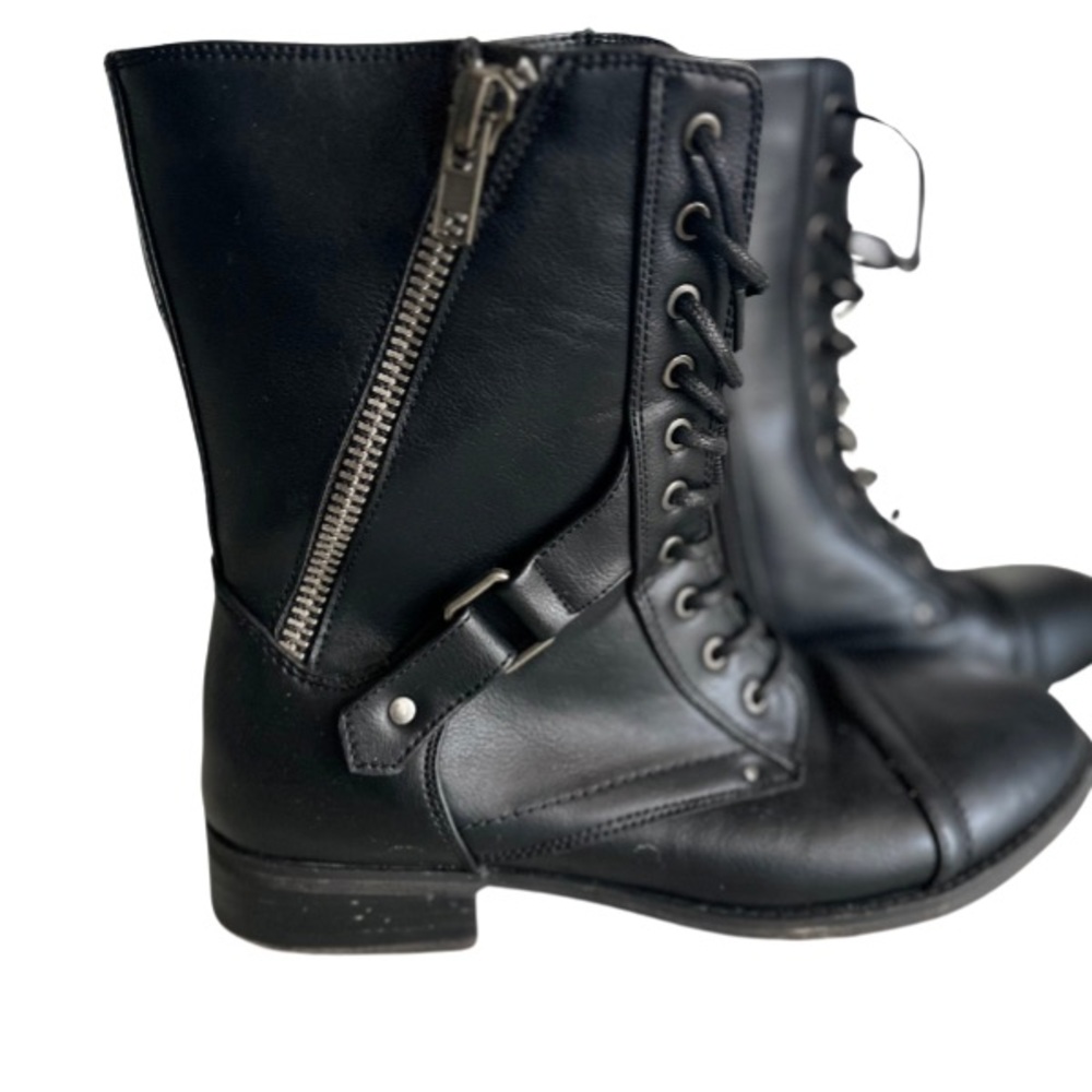 Biker Chic Women’s Size 9.5 Black Moto Alt Girl Zippered NY Street Style Boots